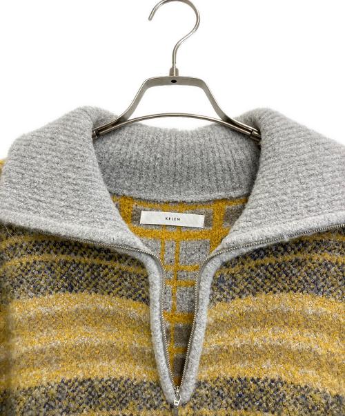 kelen（ケレン）kelen (ケレン) オリジナルボーダーニットプルオーバー“ADILS” イエロー サイズ:FREEの古着・服飾アイテム