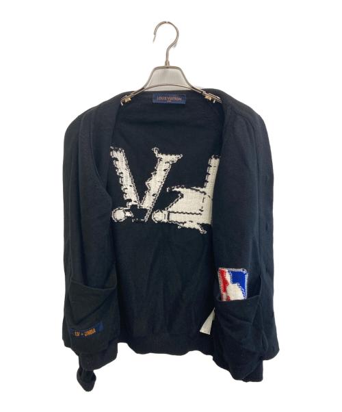 LOUIS VUITTON（ルイ ヴィトン）LOUIS VUITTON (ルイ ヴィトン) NBA (エヌビーエー) NBA ジャイアント モノグラム ロゴ カーディガン ブラック サイズ:Mの古着・服飾アイテム