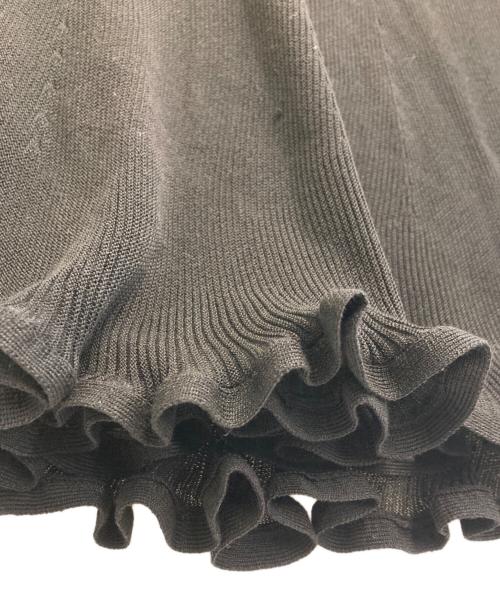 Ameri（アメリ）AMERI (アメリ) 25ss SHEER FRILL V NECK KNIT TOP ブラック サイズ:Fの古着・服飾アイテム