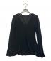 AMERI（アメリ）の古着「25ss SHEER FRILL V NECK KNIT TOP」｜ブラック