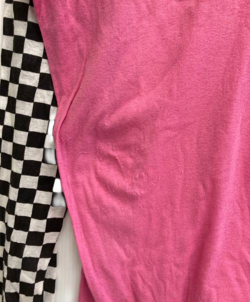 ERL（イーアールエル）ERL (イーアールエル) distressed-finish cotton T-shirt ピンク サイズ:Ｍの古着・服飾アイテム