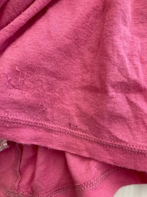 ERL（イーアールエル）ERL (イーアールエル) distressed-finish cotton T-shirt ピンク サイズ:Ｍの古着・服飾アイテム