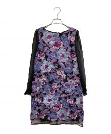 GRACE CONTINENTAL（グレースコンチネンタル）の古着「切替チュールワンピース」｜ブラック×パープル