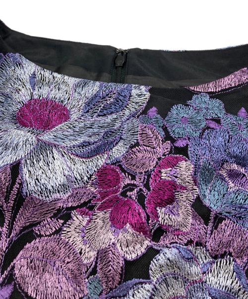 GRACE CONTINENTAL（グレースコンチネンタル）GRACE CONTINENTAL (グレースコンチネンタル) 切替チュールワンピース ブラック×パープル サイズ:38の古着・服飾アイテム