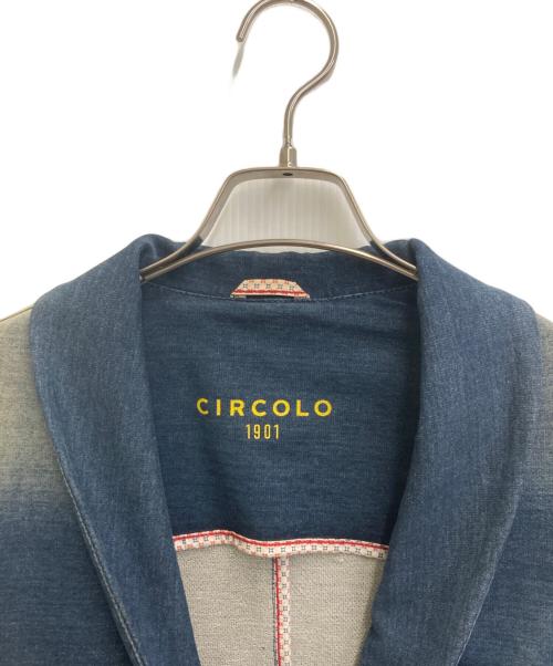 CIRCOLO 1901（チルコロ1901）Circolo 1901 (チルコロ1901) ウォッシュ加工デニムテーラードジャケット インディゴ サイズ:44の古着・服飾アイテム
