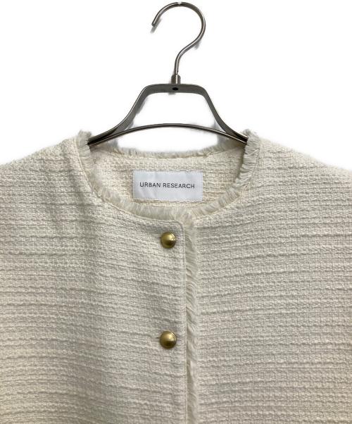URBAN RESEARCH（アーバンリサーチ）URBAN RESEARCH (アーバンリサーチ) ツイードノーカラージレ アイボリー サイズ:freeの古着・服飾アイテム