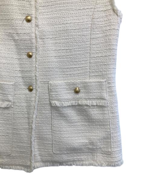 URBAN RESEARCH（アーバンリサーチ）URBAN RESEARCH (アーバンリサーチ) ツイードノーカラージレ アイボリー サイズ:freeの古着・服飾アイテム