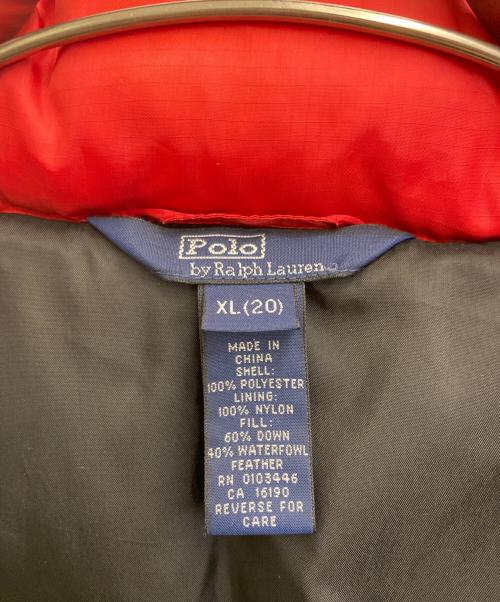 POLO RALPH LAUREN（ポロ・ラルフローレン）POLO RALPH LAUREN (ポロ・ラルフローレン) ダウンジャケット レッド サイズ:XLの古着・服飾アイテム