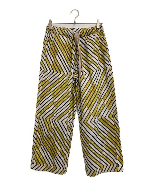 LE GLAZIK（ル グラジック）LE GLAZIK (ル グラジック) アフリカンバティックプリント イージー パンツ イエロー サイズ:36の古着・服飾アイテム