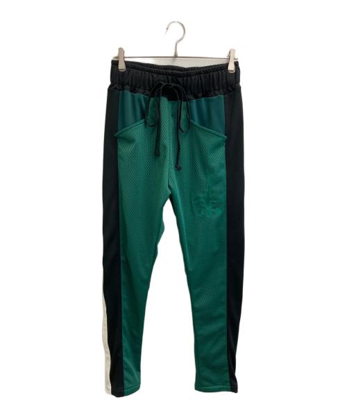 CATALIST（カタリスト）CATALIST (カタリスト) Vegan Leather Side Snap Pants ブラック×グリーン サイズ:2の古着・服飾アイテム