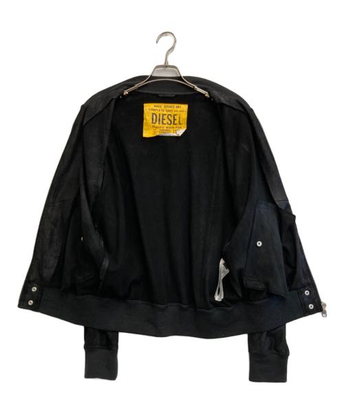 DIESEL（ディーゼル）DIESEL (ディーゼル) ゴートレザーブルゾン ブラック サイズ:Lの古着・服飾アイテム