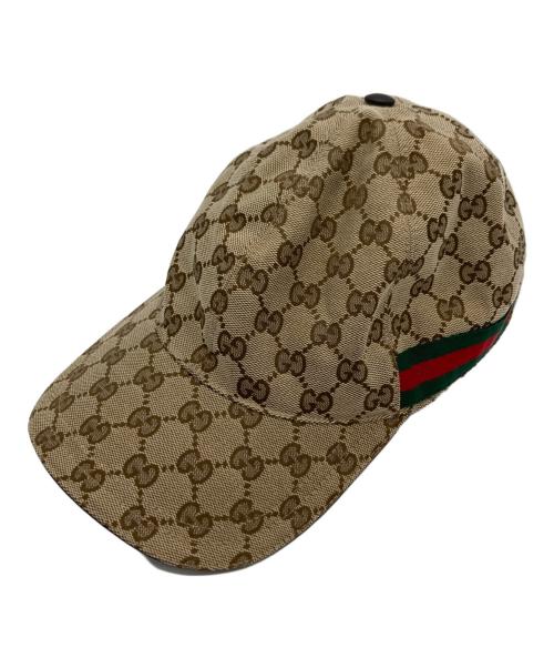 GUCCI（グッチ）GUCCI (グッチ) GGキャンパス ベースボールキャップ ベージュの古着・服飾アイテム