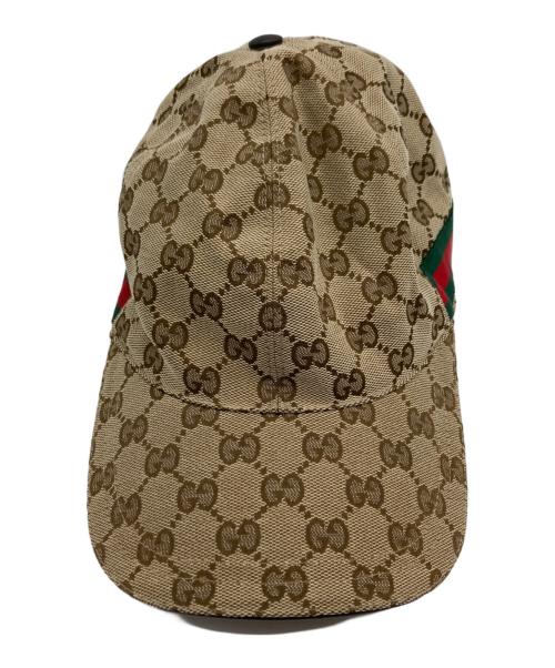GUCCI（グッチ）GUCCI (グッチ) GGキャンパス ベースボールキャップ ベージュの古着・服飾アイテム