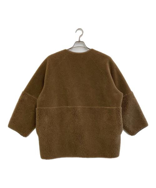 BEAUTY&YOUTH（ビューティーアンドユース）BEAUTY&YOUTH (ビューティーアンドユース) ボア×フェイクムートン ノーカラーリバーシブルコート -2WAY ブラウン サイズ:無しの古着・服飾アイテム