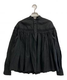SCYE（サイ）の古着「リネンキャンブリックタックブラウス」｜ブラック