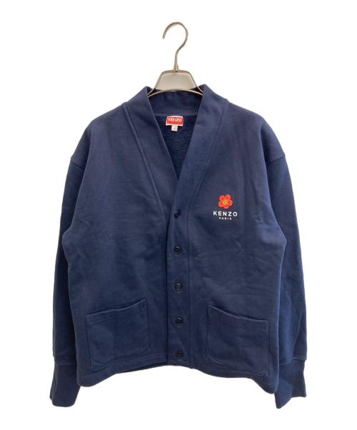 KENZO（ケンゾー）KENZO (ケンゾー) Boke Flower Crest Vee Jersey Cardigan ネイビー サイズ:Sの古着・服飾アイテム