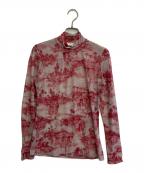 beautiful peopleビューティフルピープル）の古着「フォレストウォールペーパージャージーハイネックトップ」｜グレー×レッド