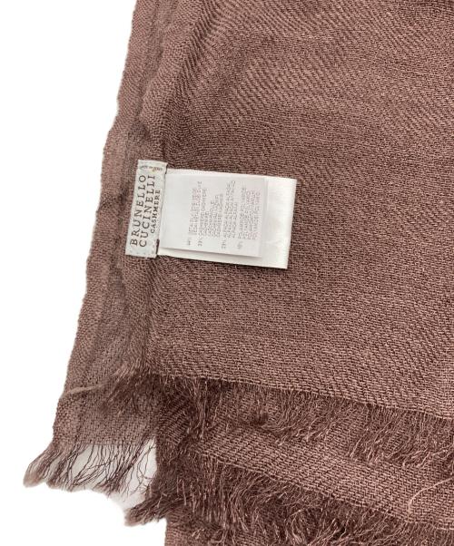 BRUNELLO CUCINELLI（ブルネロクチネリ）BRUNELLO CUCINELLI (ブルネロクチネリ) カシミヤブレンドラメストール ブラウン サイズ:-の古着・服飾アイテム
