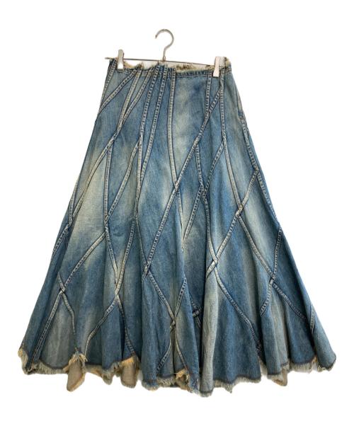 JUNYA WATANABE COMME des GARCONS（(ジュンヤワタナベ コムデギャルソン）JUNYA WATANABE COMME des GARCONS ((ジュンヤワタナベ コムデギャルソン) 02SS　立体裁断 カットオフマーメイドデニムスカート インディゴ サイズ:Mの古着・服飾アイテム