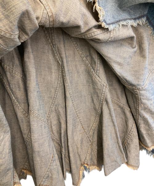 JUNYA WATANABE COMME des GARCONS（(ジュンヤワタナベ コムデギャルソン）JUNYA WATANABE COMME des GARCONS ((ジュンヤワタナベ コムデギャルソン) 02SS　立体裁断 カットオフマーメイドデニムスカート インディゴ サイズ:Mの古着・服飾アイテム