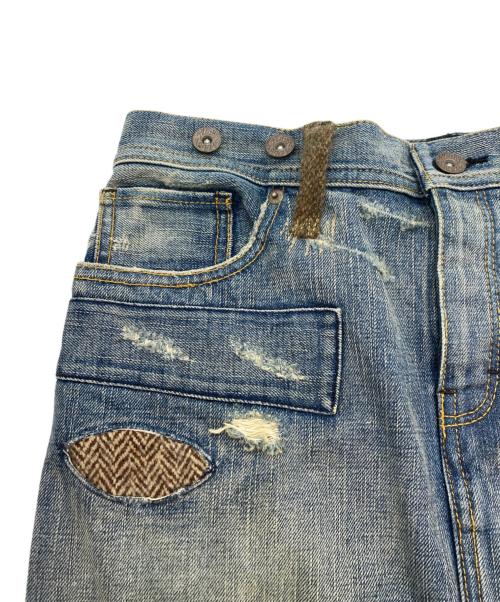 RALPH LAUREN RUGBY（ラルフローレンラグビー）RALPH LAUREN RUGBY (ラルフローレンラグビー) ダメージ加工デニムスカート インディゴ サイズ:SIZE W25の古着・服飾アイテム
