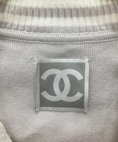 CHANEL（シャネル）CHANEL (シャネル) スポーツラインニットジャケット ライトグレー サイズ:38の古着・服飾アイテム