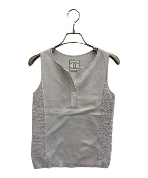 CHANEL（シャネル）CHANEL (シャネル) ノースリーブニット ライトグレー サイズ:38の古着・服飾アイテム