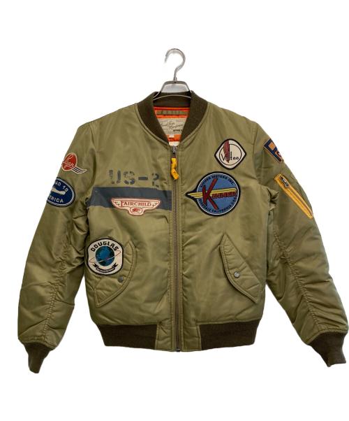 AVIREX（アヴィレックス）AVIREX (アヴィレックス) ACC PATCHED MA-1 オリーブ サイズ:Ｌの古着・服飾アイテム