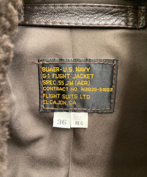 FLIGHT SUITS LTD（フライト スーツ エルティーディー）FLIGHT SUITS LTD (フライト スーツ エルティーディー) U'S NAVY type G-1フライトジャケット ブラウン サイズ:36の古着・服飾アイテム