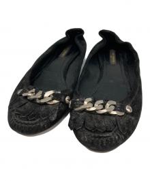 LOUIS VUITTON（ルイ ヴィトン）の古着「フラットパンプス」｜ブラック