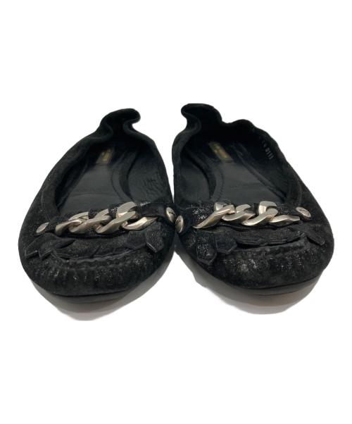 LOUIS VUITTON（ルイ ヴィトン）LOUIS VUITTON (ルイ ヴィトン) フラットパンプス ブラック サイズ:36の古着・服飾アイテム