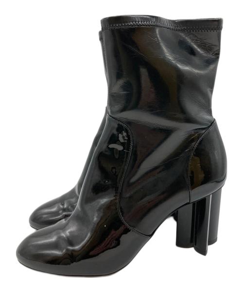 LOUIS VUITTON（ルイ ヴィトン）LOUIS VUITTON (ルイ ヴィトン) シルエットラインアンクルブーツ ブラック サイズ:36 1/2の古着・服飾アイテム