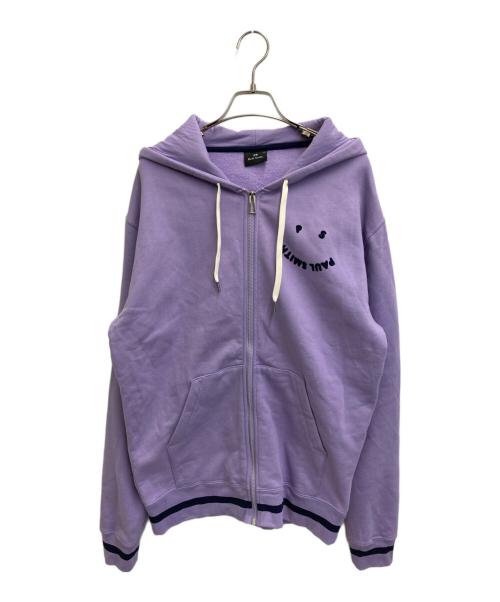PS Paul Smith（ＰＳポールスミス）PS Paul Smith (ＰＳポールスミス) PS Paul Smith Happy ジップアップパーカー パープル サイズ:ＸＬの古着・服飾アイテム