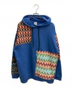missoniミッソーニ）の古着「プルオーバーパーカー」｜ブルー