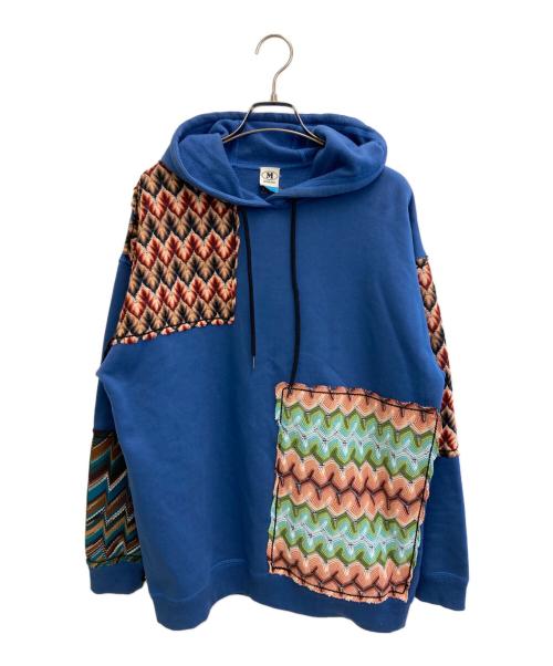 missoni（ミッソーニ）missoni (ミッソーニ) プルオーバーパーカー ブルー サイズ:Mの古着・服飾アイテム