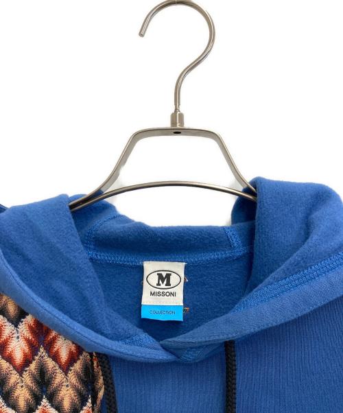 missoni（ミッソーニ）missoni (ミッソーニ) プルオーバーパーカー ブルー サイズ:Mの古着・服飾アイテム