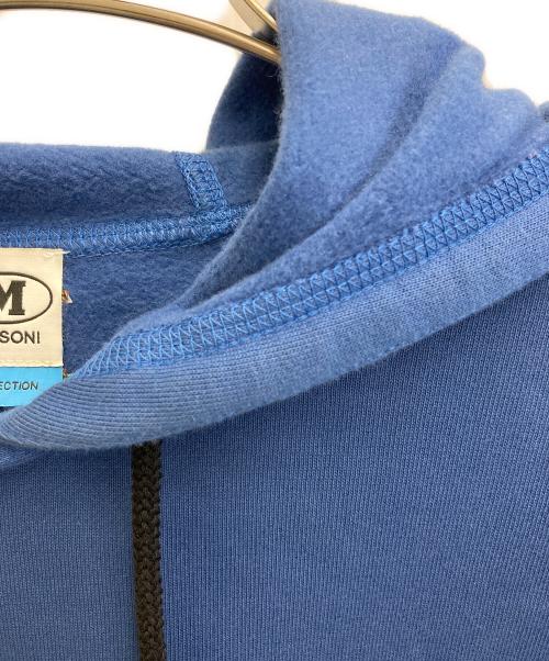 missoni（ミッソーニ）missoni (ミッソーニ) プルオーバーパーカー ブルー サイズ:Mの古着・服飾アイテム