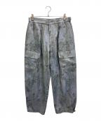 EMPORIO ARMANIエンポリオアルマーニ）の古着「19SS リネンブレンドカーゴパンツ」｜スカイブルー