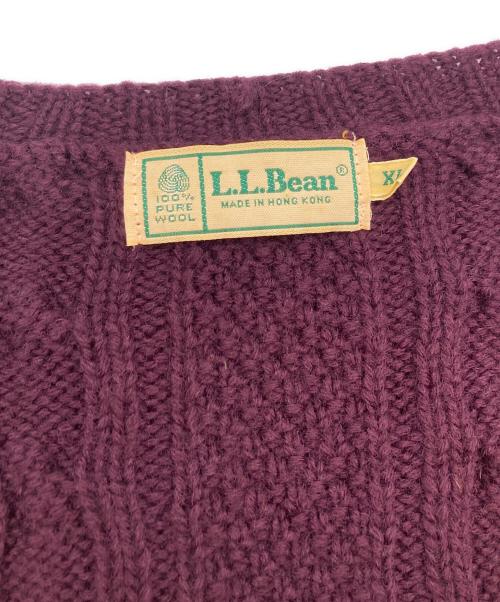 L.L.Bean（エルエルビーン）L.L.Bean (エルエルビーン) ウールニットカーディガン ボルドー サイズ:SIZE XLの古着・服飾アイテム