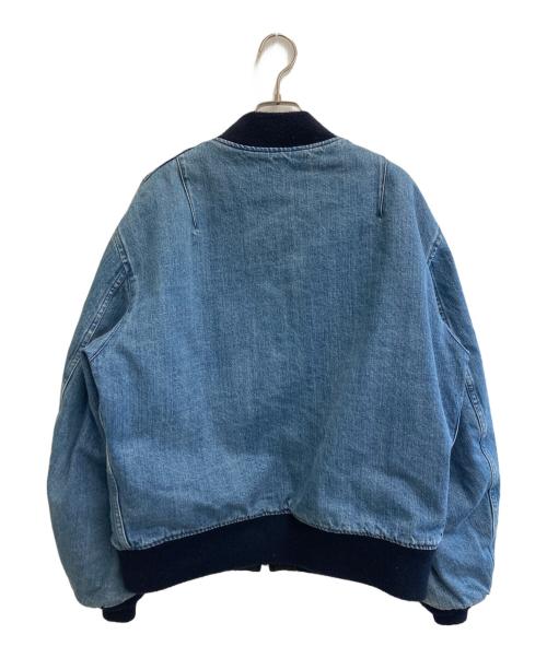 BLUE BLUE（ブルーブルー）BLUE BLUE (ブルーブルー) デニムMA-1 ブルー×ブラック サイズ:3の古着・服飾アイテム