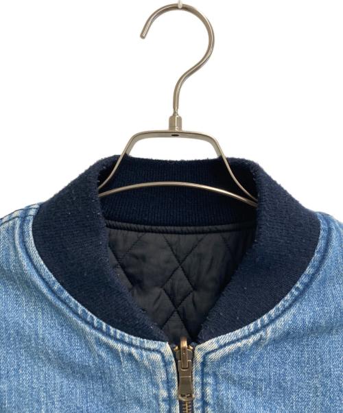 BLUE BLUE（ブルーブルー）BLUE BLUE (ブルーブルー) デニムMA-1 ブルー×ブラック サイズ:3の古着・服飾アイテム