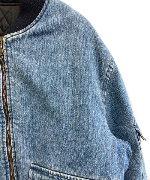 BLUE BLUE（ブルーブルー）BLUE BLUE (ブルーブルー) デニムMA-1 ブルー×ブラック サイズ:3の古着・服飾アイテム