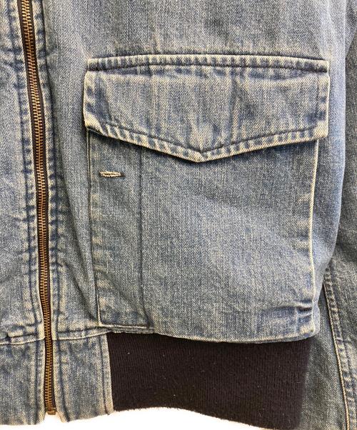 BLUE BLUE（ブルーブルー）BLUE BLUE (ブルーブルー) デニムMA-1 ブルー×ブラック サイズ:3の古着・服飾アイテム