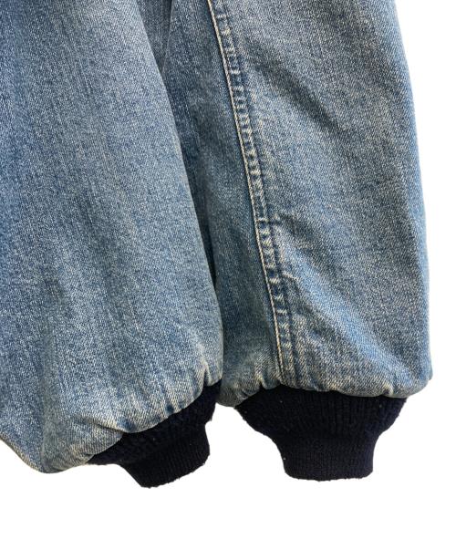 BLUE BLUE（ブルーブルー）BLUE BLUE (ブルーブルー) デニムMA-1 ブルー×ブラック サイズ:3の古着・服飾アイテム