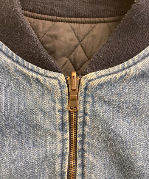 BLUE BLUE（ブルーブルー）BLUE BLUE (ブルーブルー) デニムMA-1 ブルー×ブラック サイズ:3の古着・服飾アイテム