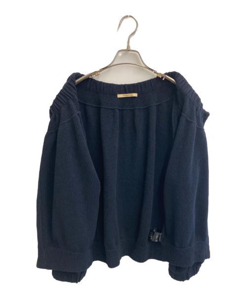 Curensology（カレンソロジー）Curensology (カレンソロジー) ブークレニットジップアップカーディガン ネイビー サイズ:freeの古着・服飾アイテム