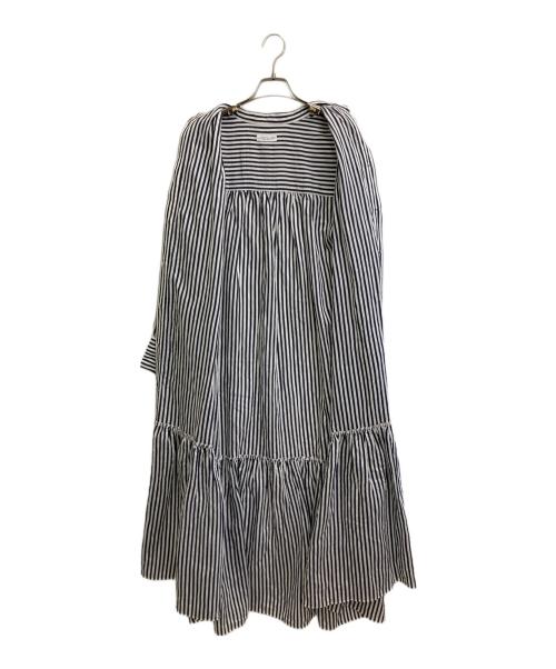 journal standard L'essage（ジャーナルスタンダード レサージュ）journal standard L'essage (ジャーナルスタンダード レサージュ) ストライプシャツワンピース ホワイト×ネイビー サイズ:-の古着・服飾アイテム