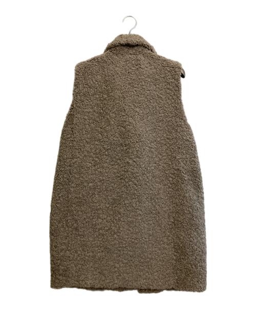 THREE DOTS（スリードッツ）THREE DOTS (スリードッツ) プードルボア テーラードベスト ブラウン サイズ:Sの古着・服飾アイテム