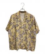 ISSEY MIYAKE MENイッセイミヤケメン）の古着「レーヨン柄シャツ」｜ベージュ×ブラウン