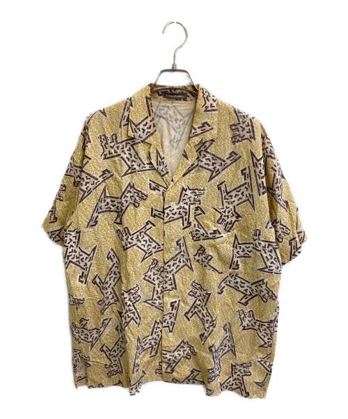 ISSEY MIYAKE MEN（イッセイミヤケメン）ISSEY MIYAKE MEN (イッセイミヤケメン) レーヨン柄シャツ ベージュ×ブラウン サイズ:Mの古着・服飾アイテム